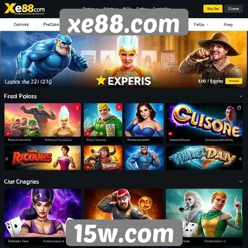 Variedade de jogos disponíveis em xe88.com